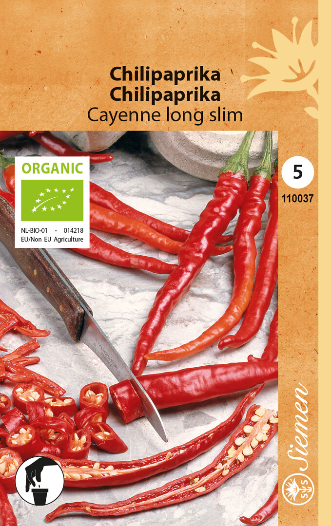 Luomu chilipaprika Cayenne Long Slim