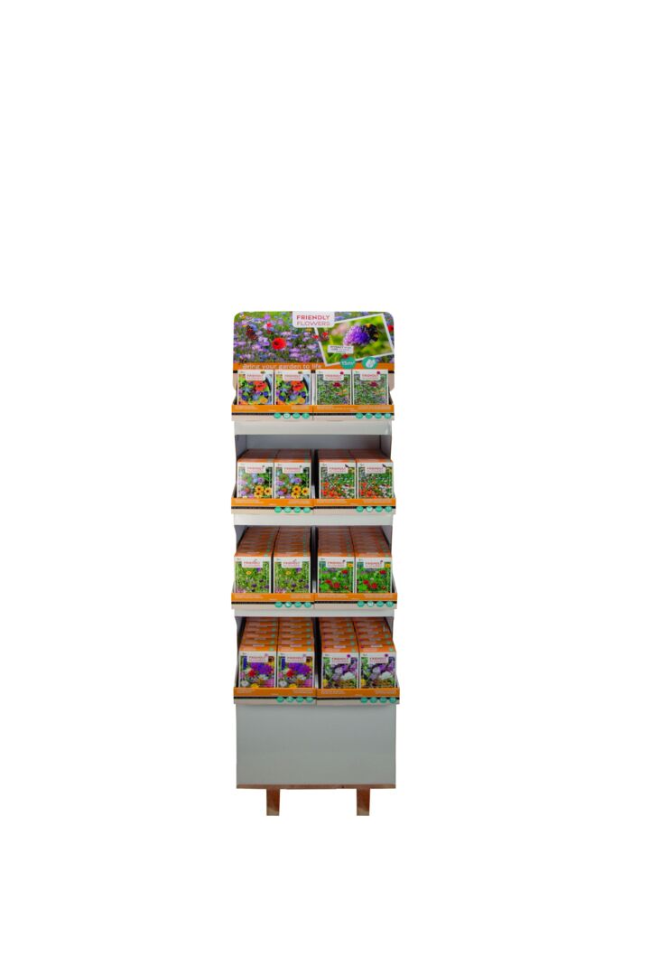 Display (8x16) 128 kpl Friendly Flowers niittykukkia