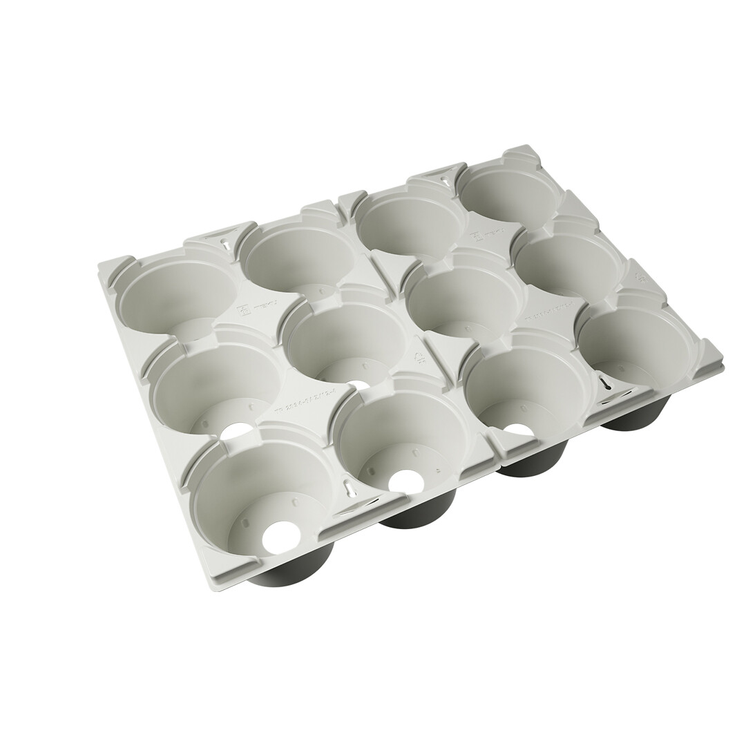 TEKU TP 2836-9 AZ /12-6, myyntialusta 12x9cm ruukulle harmaa, 320 KPL