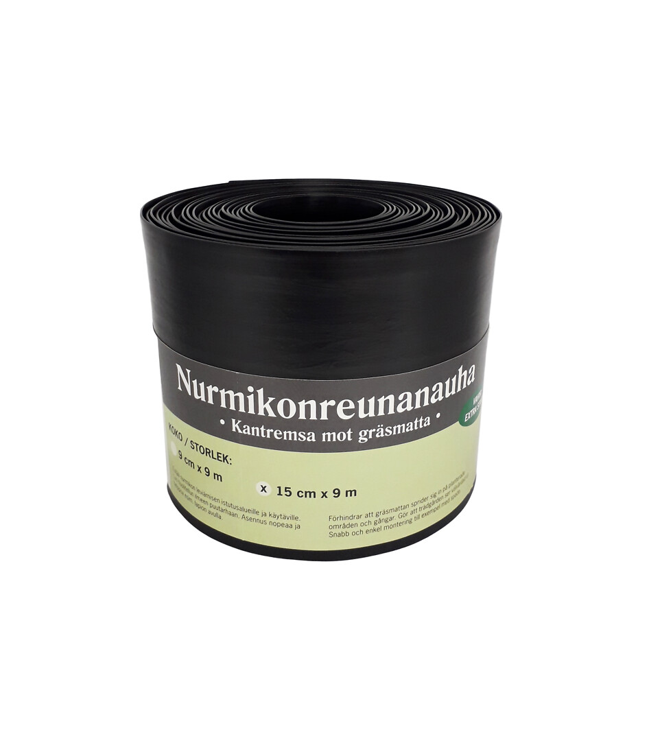 Nurmikonreunanauha muovia, suora 15 cm x 9 jm