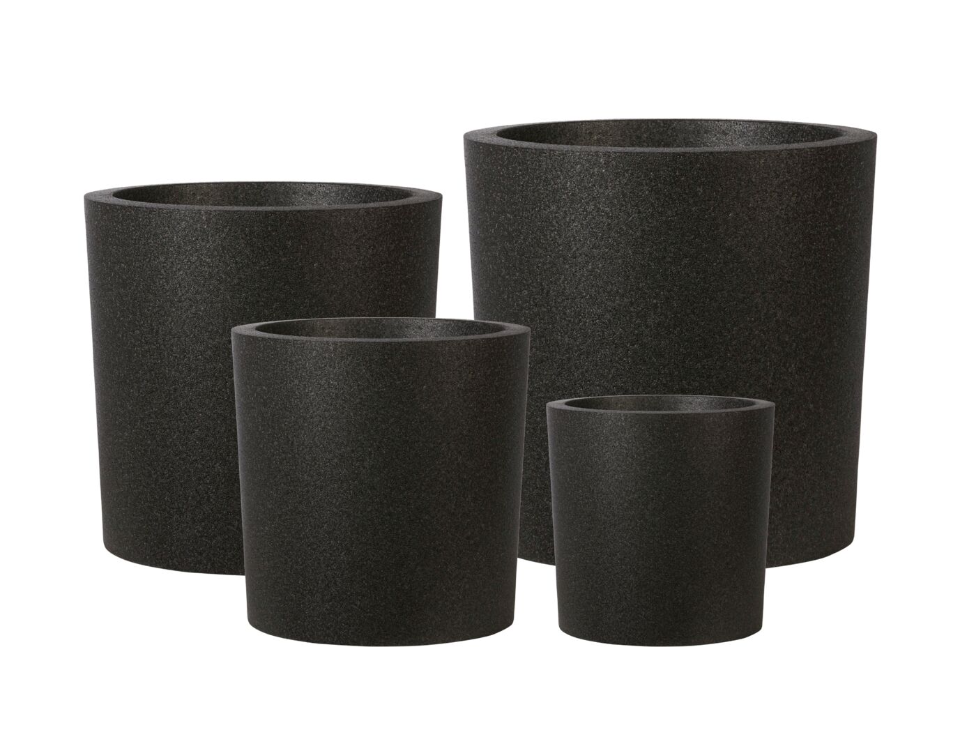 Termoruukku Round, 4 ruukun setti, musta