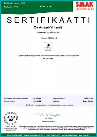Sigill Kvalitetsystem AB työehto sertifikaatti