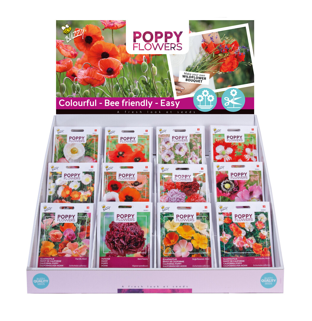 Kassadisplay Poppy Flowers 12x15