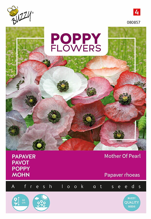 Poppy Flowers silkkiunikko Mother Of Pearl