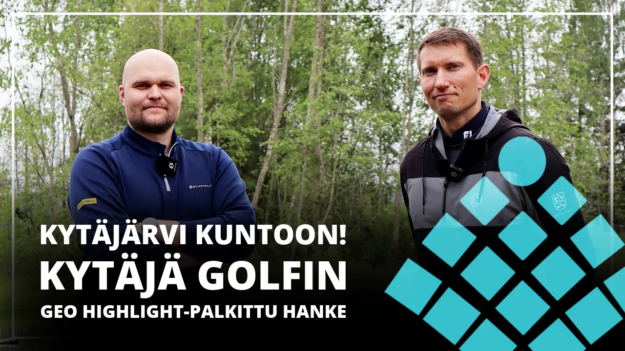 Teemu Vaalio ja Kytäjä Golfin kenttämestari Antti Koskela